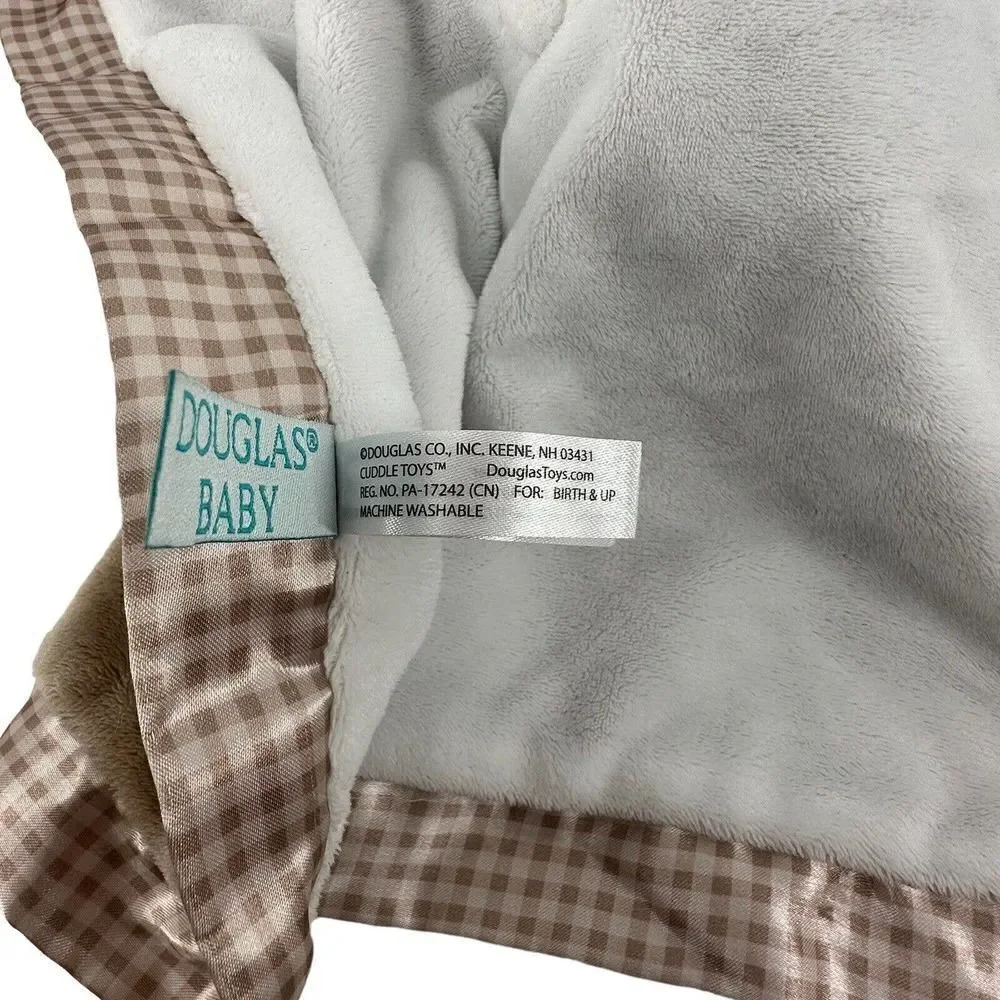 Sloth Lovey Douglas Baby Plush Comfort Brown Satin Trim Leaf New Born Cozy Soft